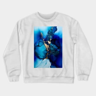 Aqua Aurora - Abstract Alcohol Ink Art Crewneck Sweatshirt